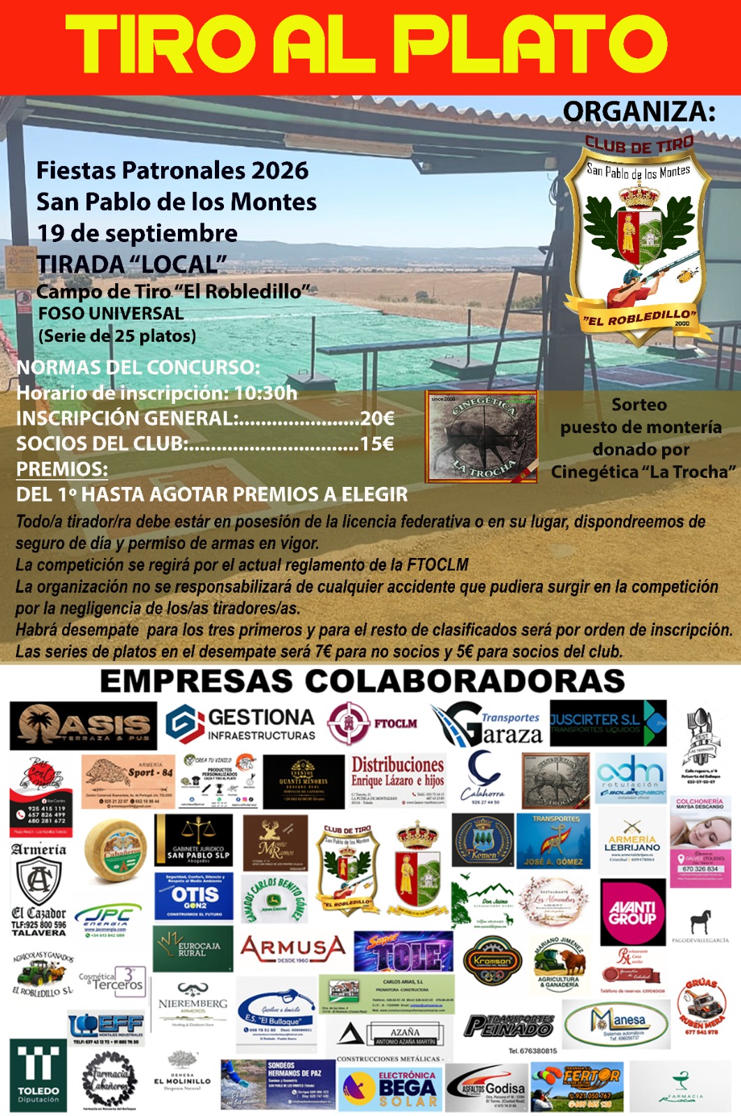 Cartel de la tirada local del 19 de septiembre de 2026