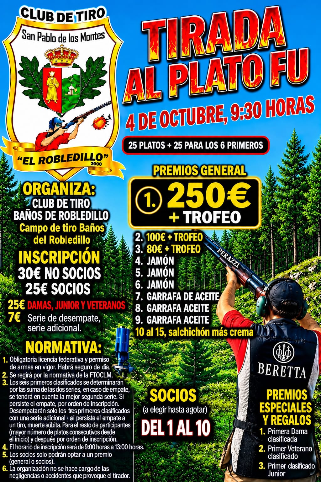 Cartel de la tirada al plato del 4 de octubre de 2026